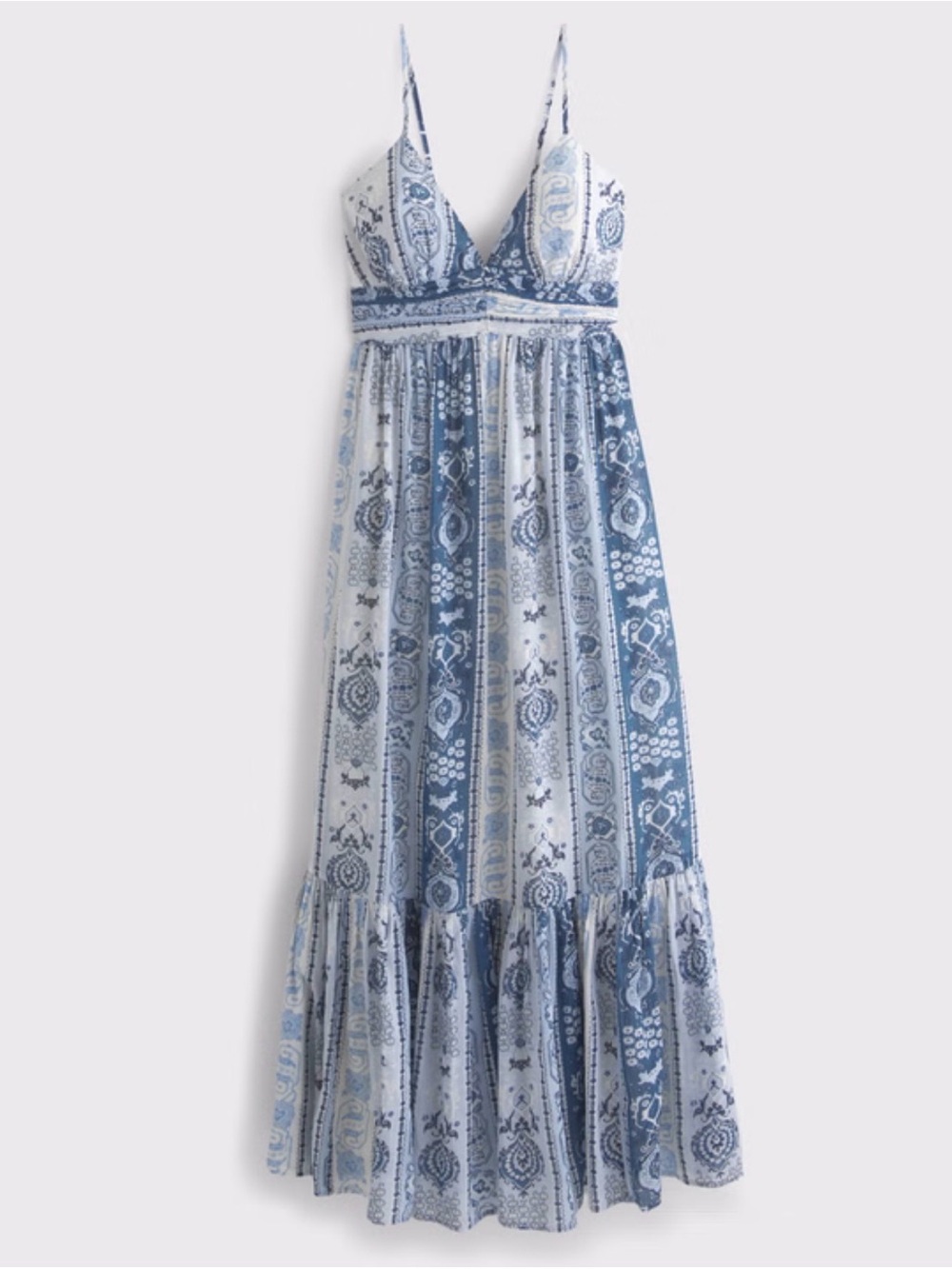 Abercrombie & Fitch Blue Paisley Print Maxi Dress